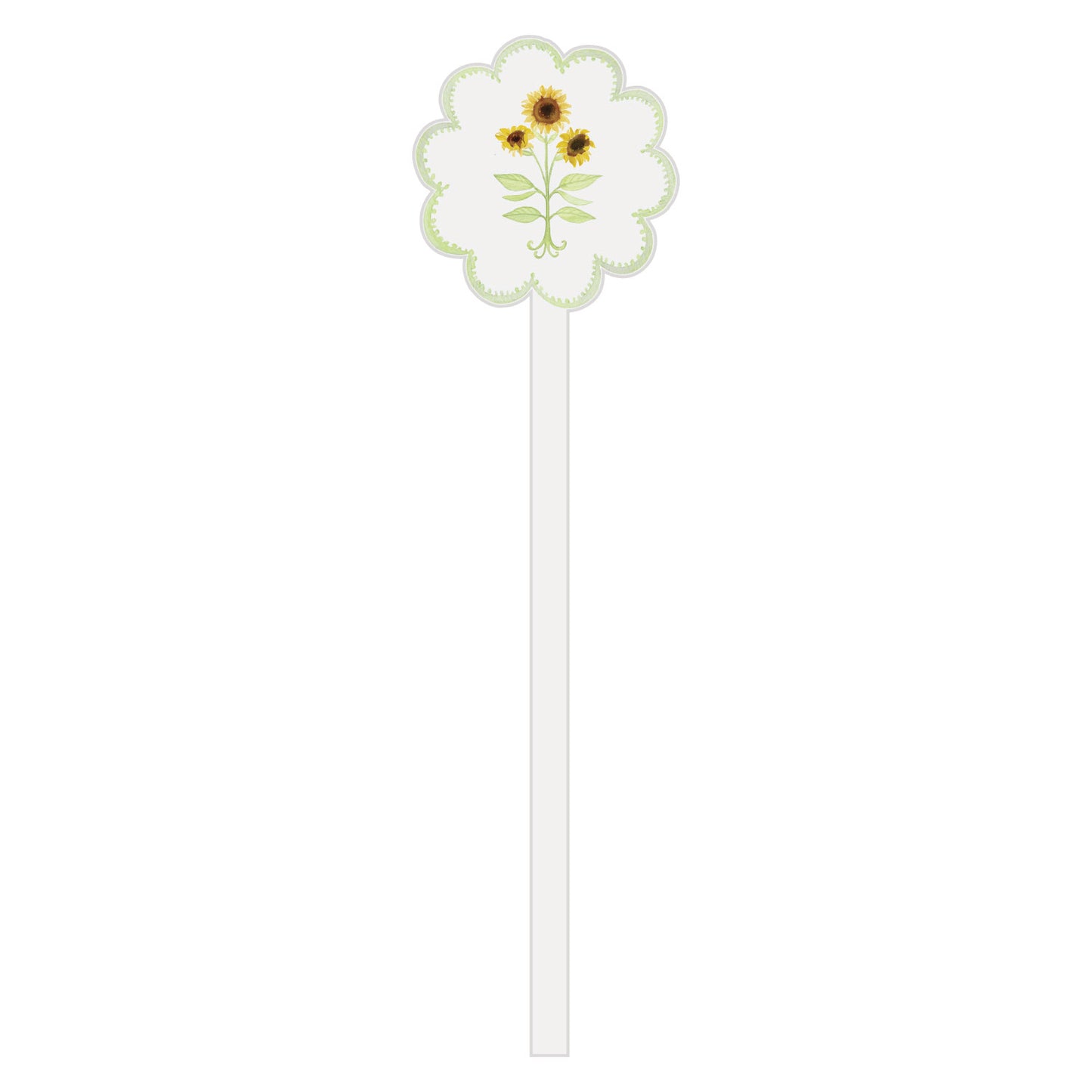 sunflowers and stork | stir stick | die cut shape