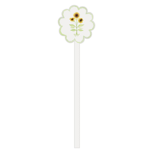 sunflowers and stork | stir stick | die cut shape