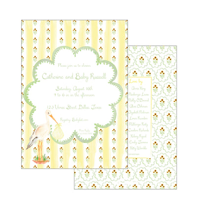 sunflowers and stork | invitation
