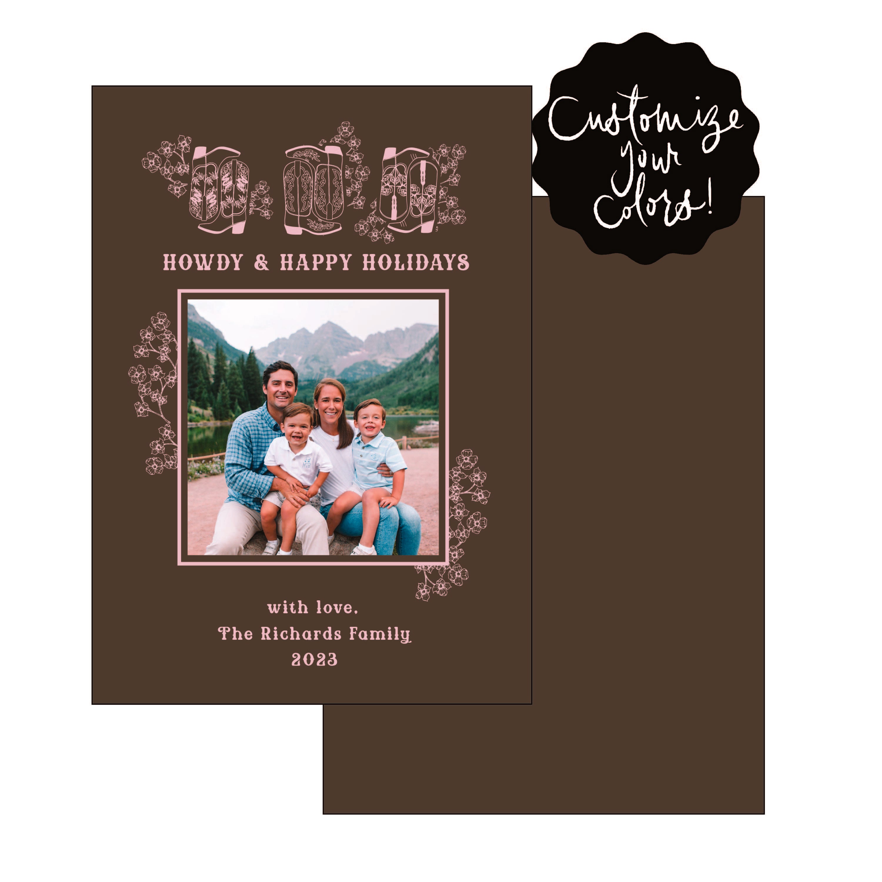 howdy and happy holidays | holiday card | foil-stamped