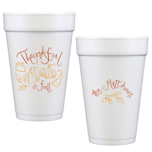 thankful and full | styrofoam cups
