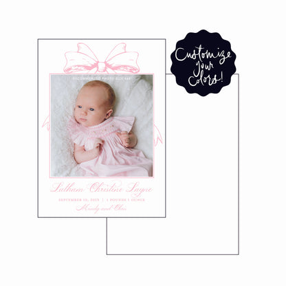 script bow | birth announcement