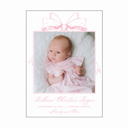 script bow | birth announcement