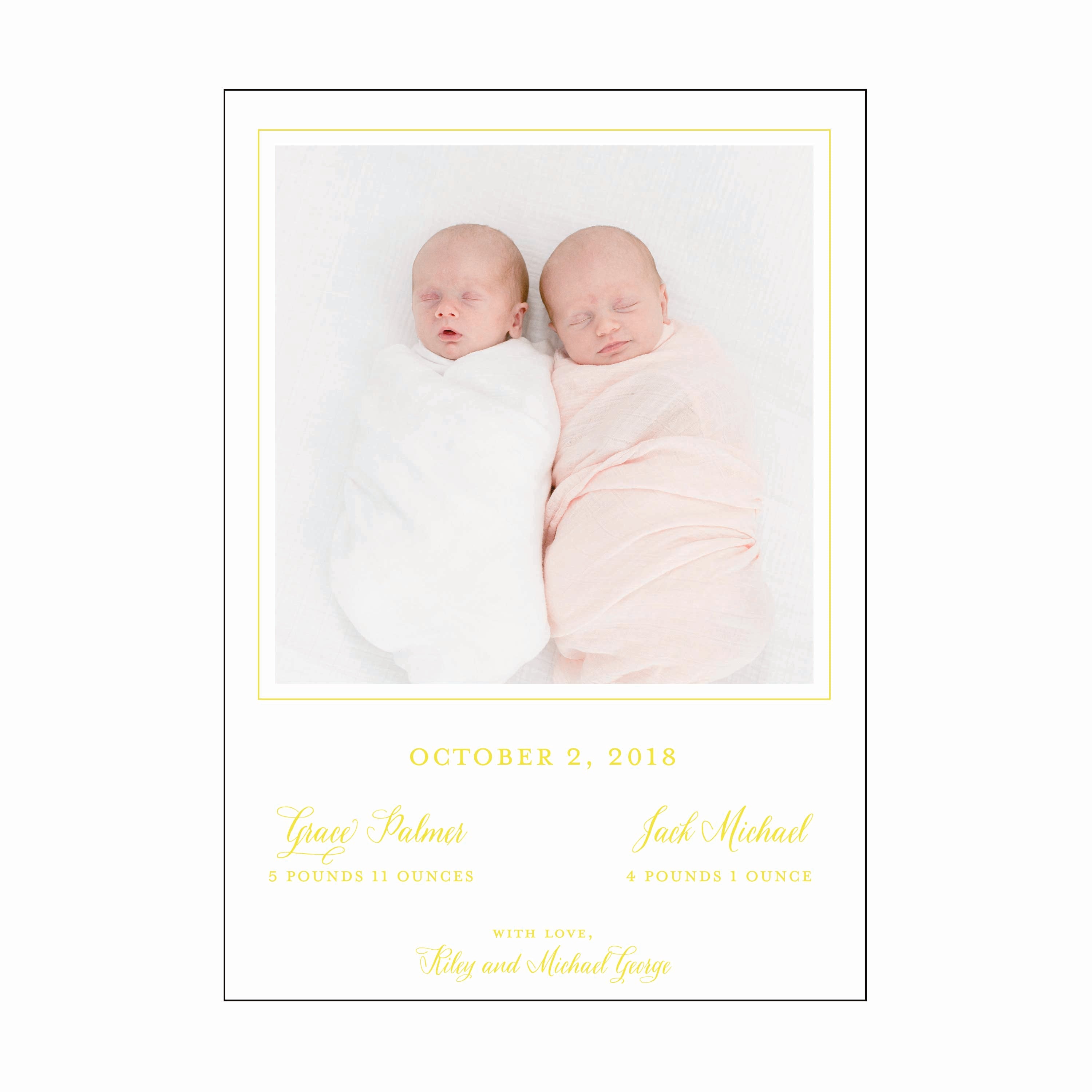 twins | birth announcement