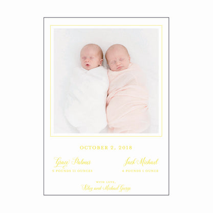 twins | birth announcement