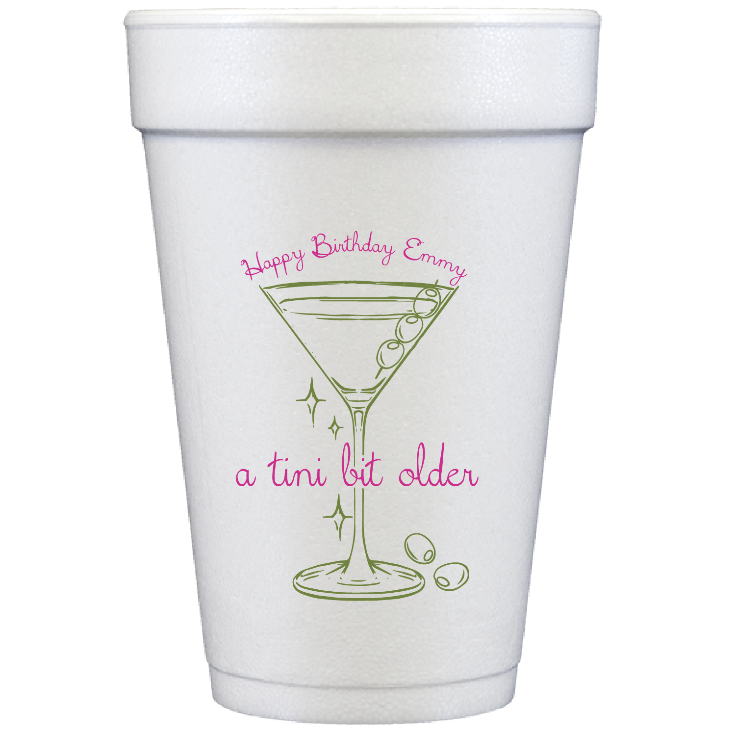 a tini bit older olive | styrofoam cups