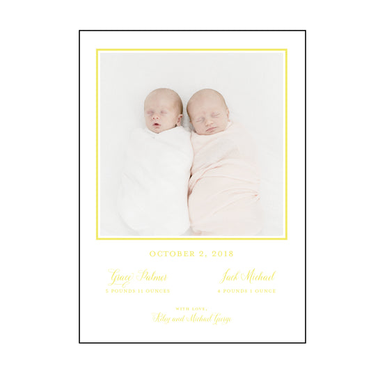 twins | birth announcement