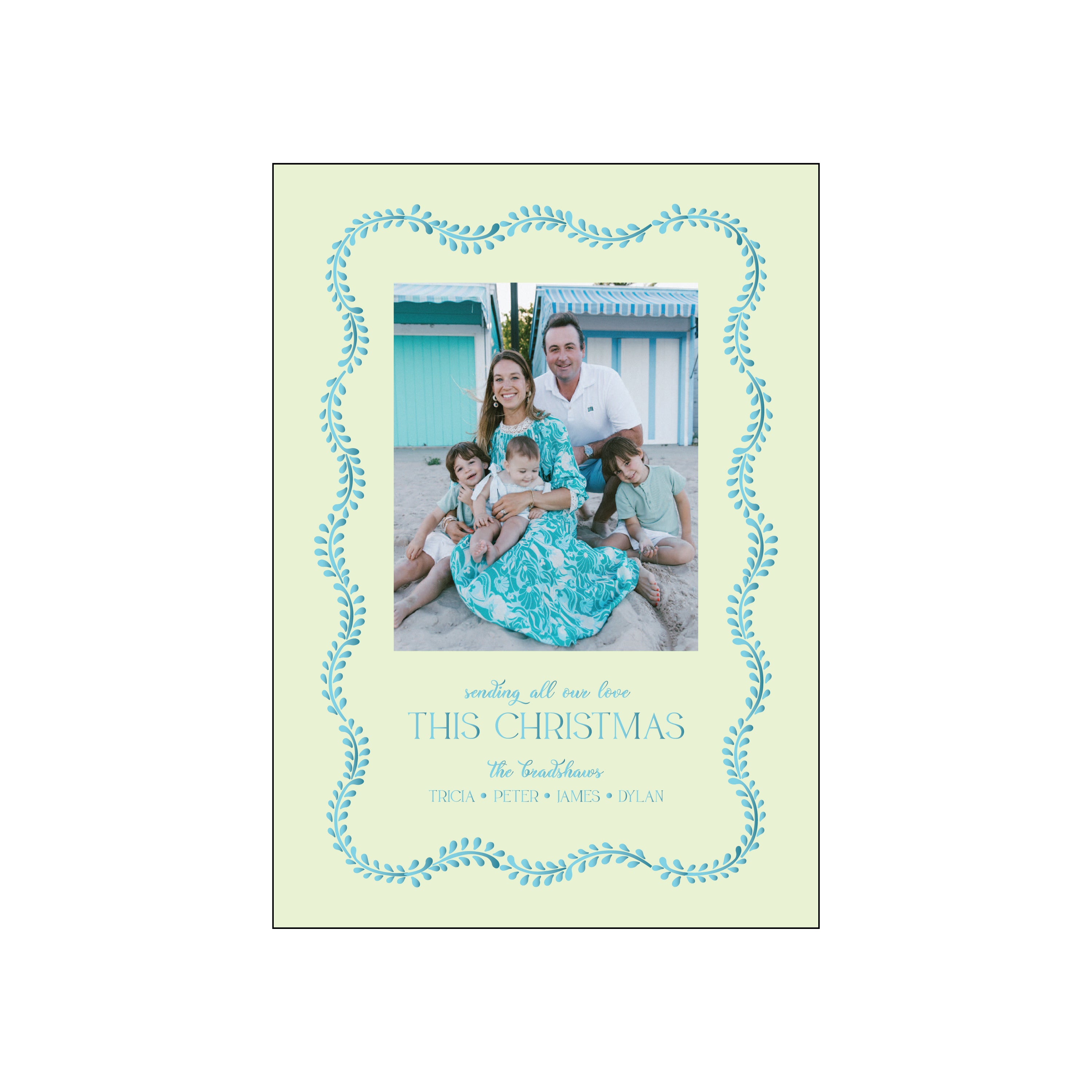 wavy vines | holiday card | foil-stamped