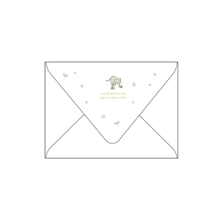 wild about baby | invitation | green and yellow