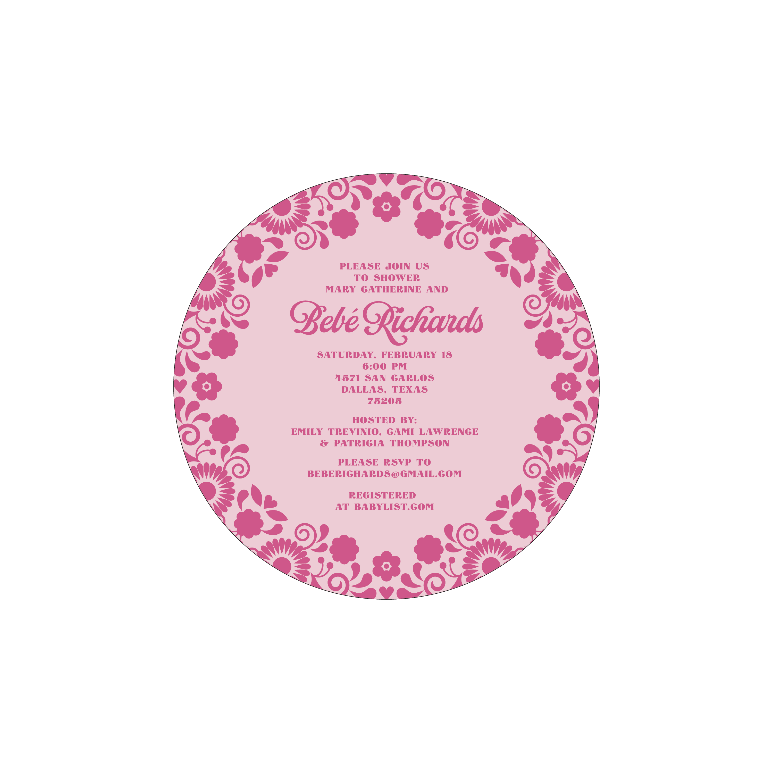 fiesta bebe pink | invitation