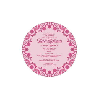 fiesta bebe pink | invitation