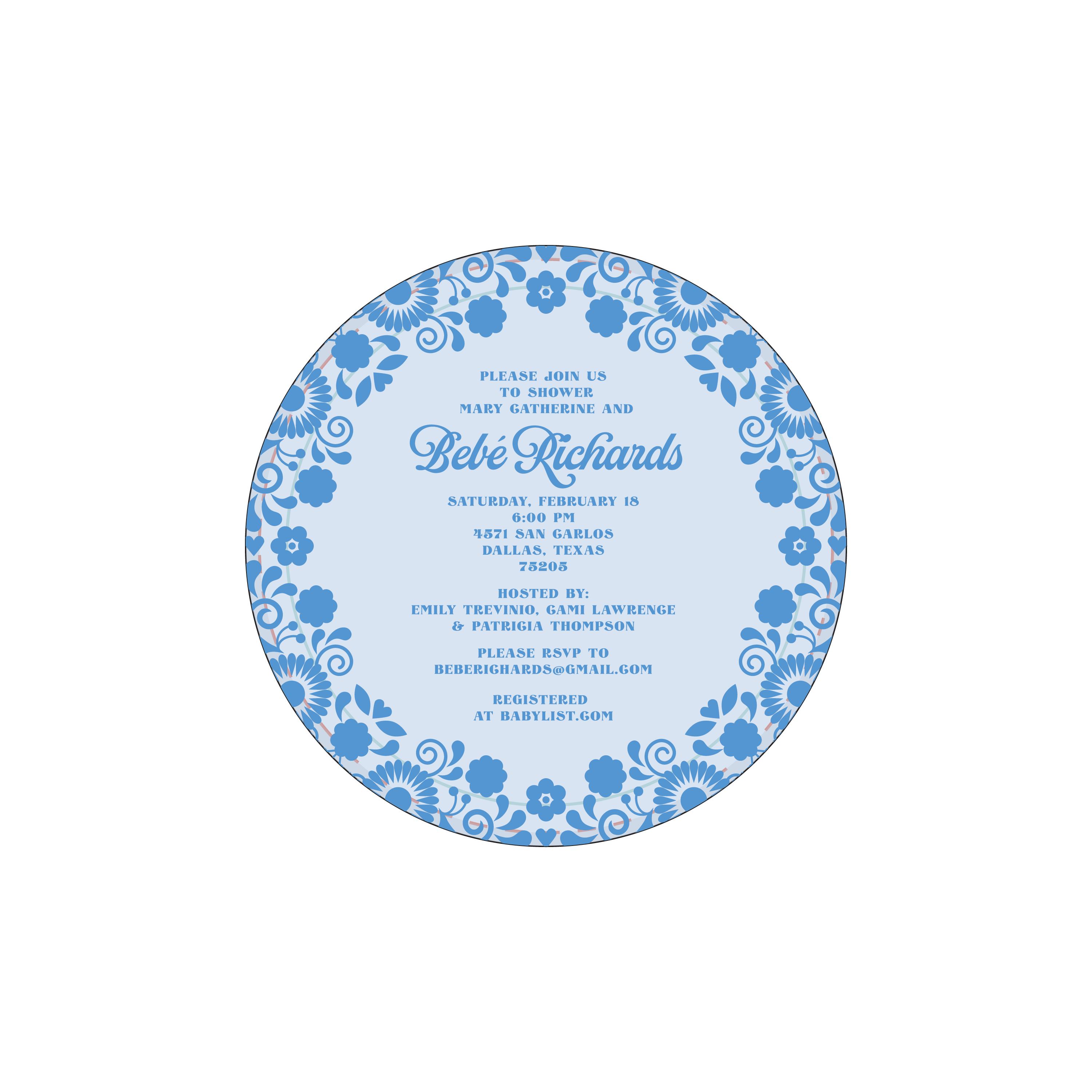 fiesta bebe blue | invitation