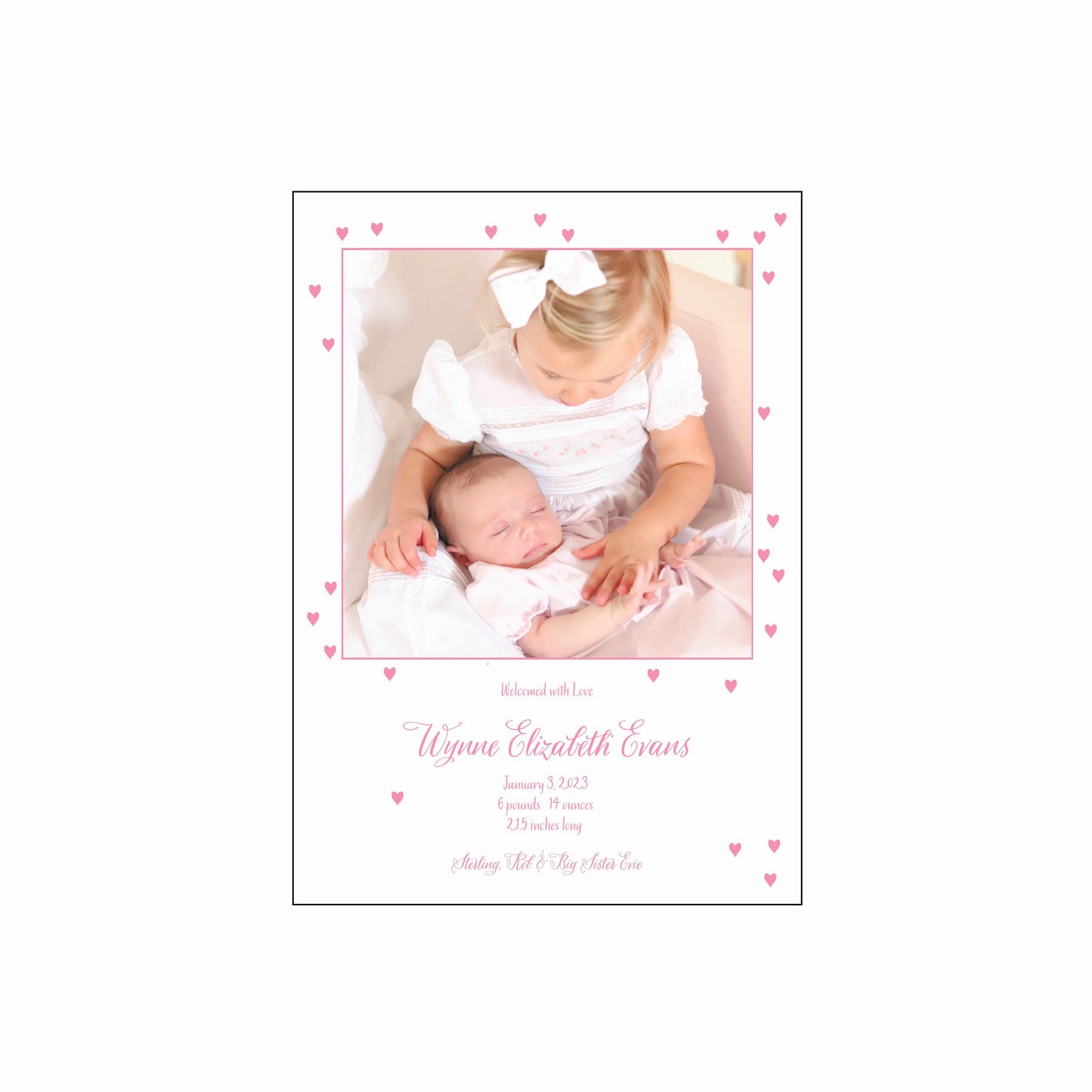 welcomed | valentine's card | letterpress