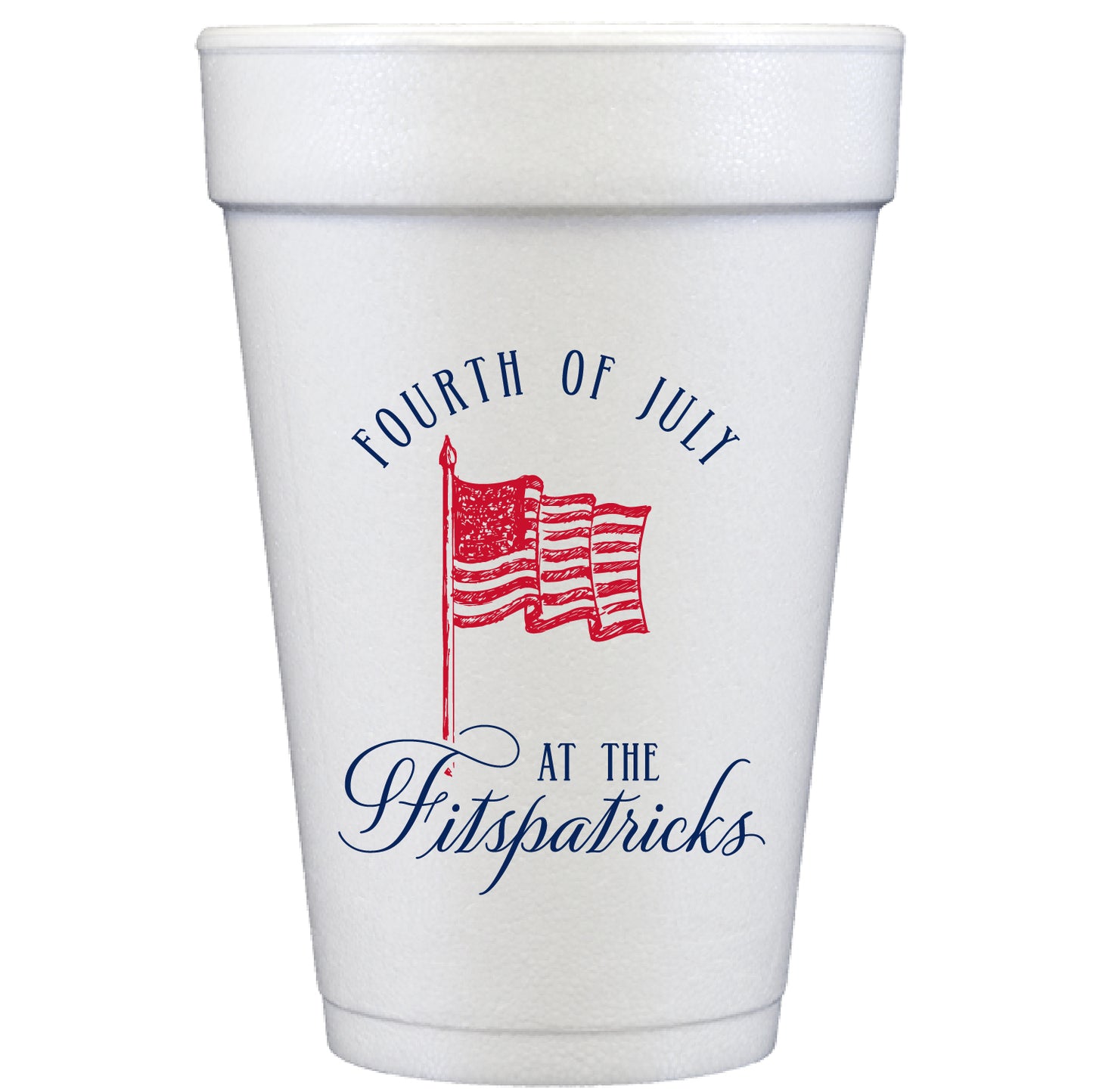 american flag | styrofoam cups