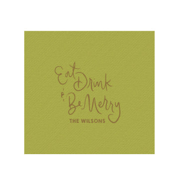 eat, drink, be merry | beverage napkins | 3ply or linen