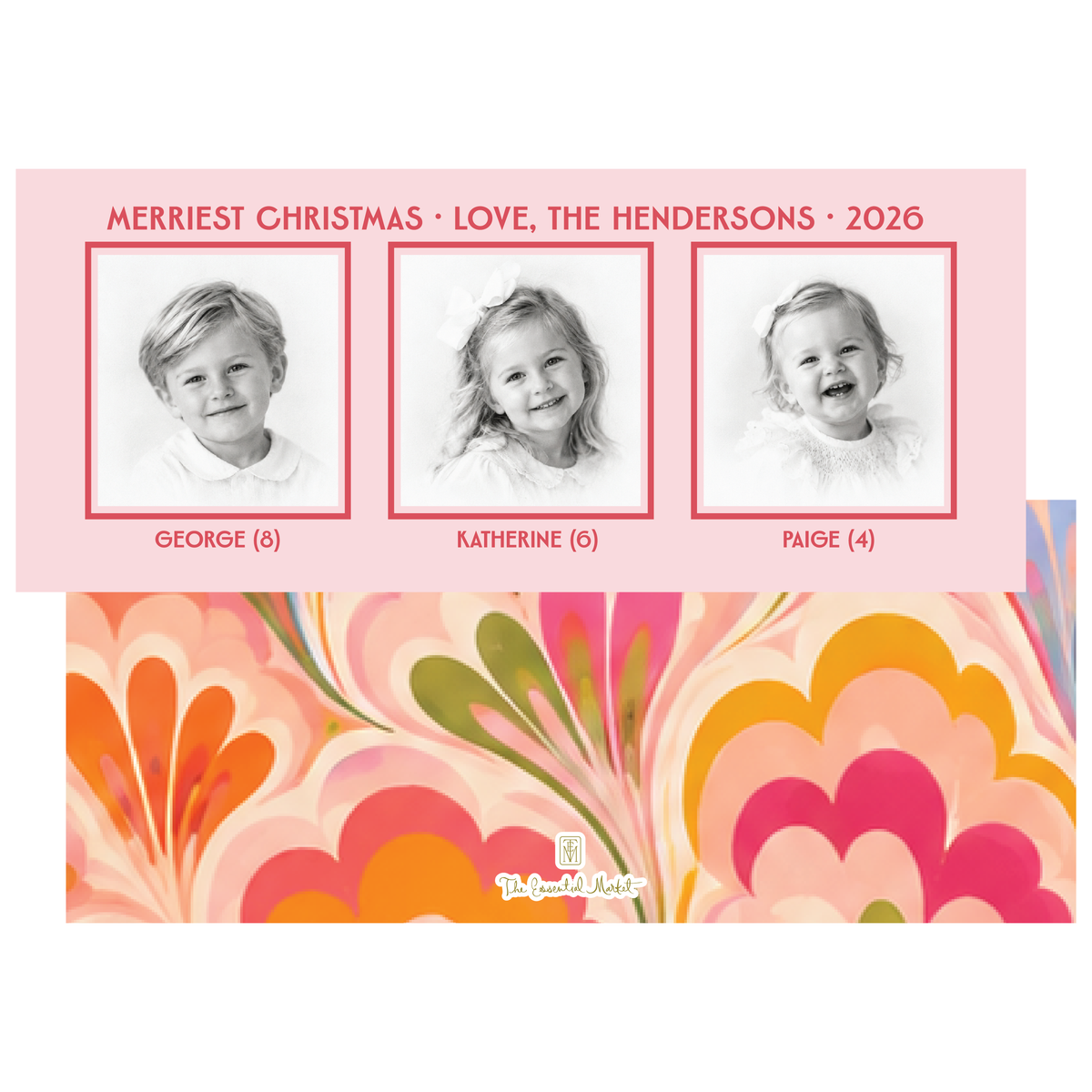 merriest christmas trio | holiday card | flat print