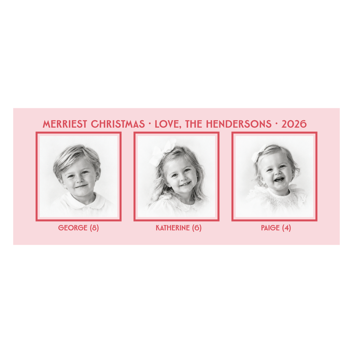 merriest christmas trio | holiday card | flat print