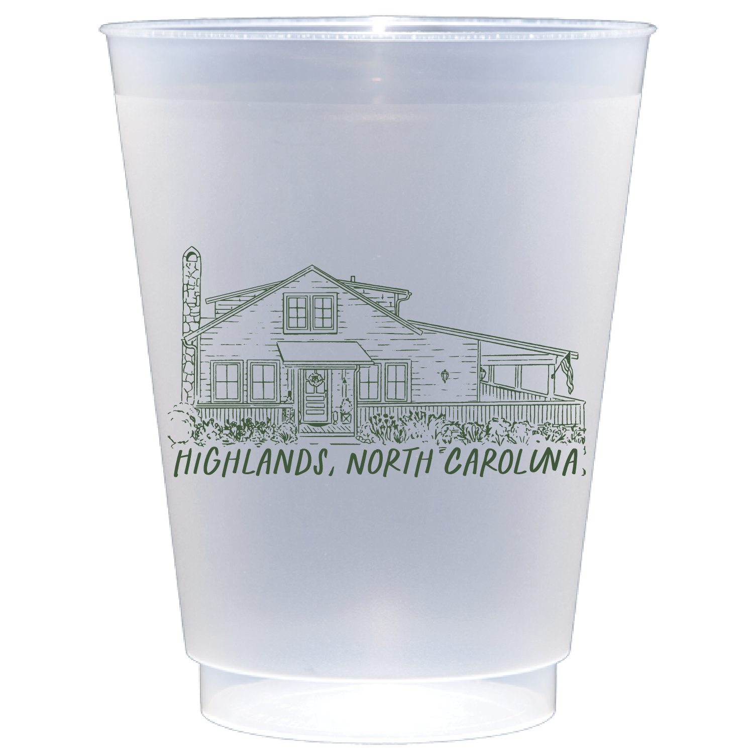 Personalized house sketch | Frosted Flex Cup