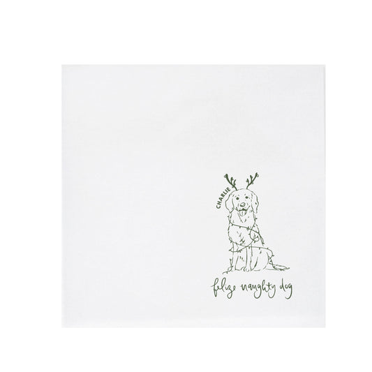 feliz naughty dog | beverage napkins | 3ply or linen