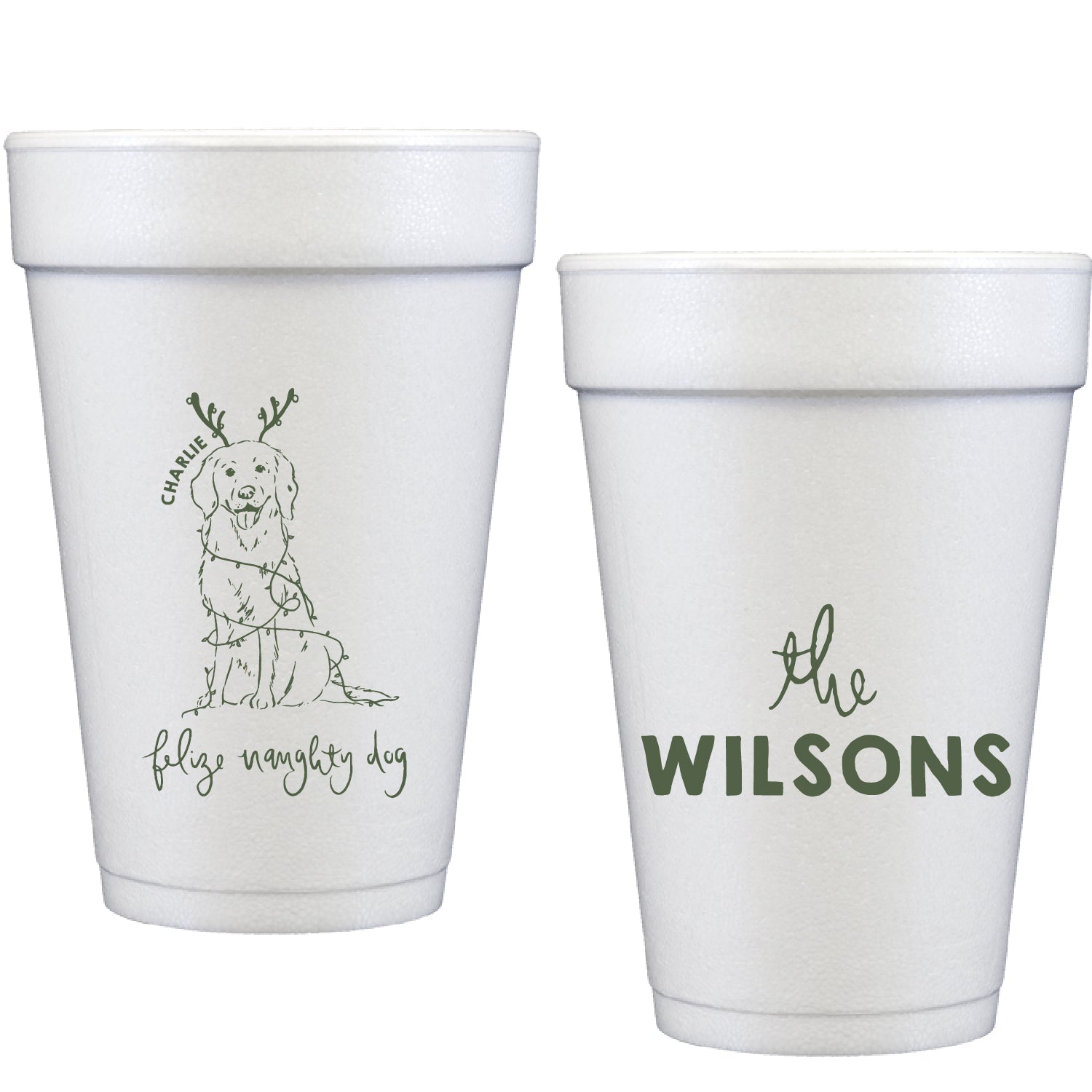 feliz naughty dog | styrofoam cups