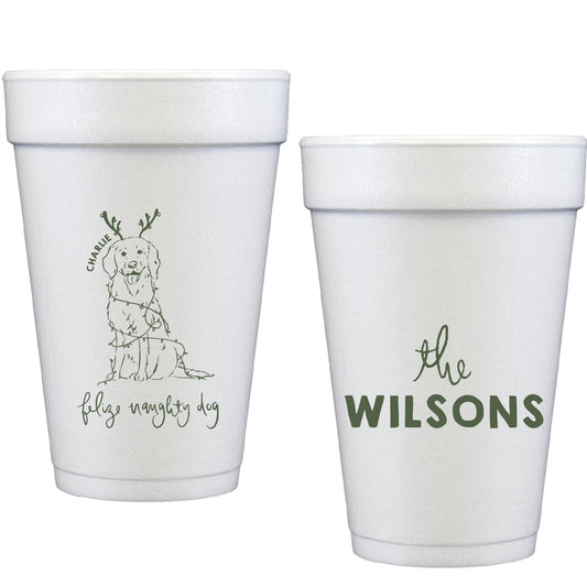 feliz naughty dog | styrofoam cups
