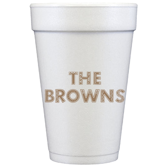 gingerbread letters | styrofoam cups