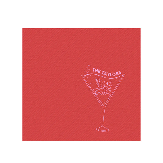 merry little cocktail | beverage napkins | 3ply or linen
