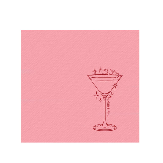 merry martini | beverage napkins | 3ply or linen