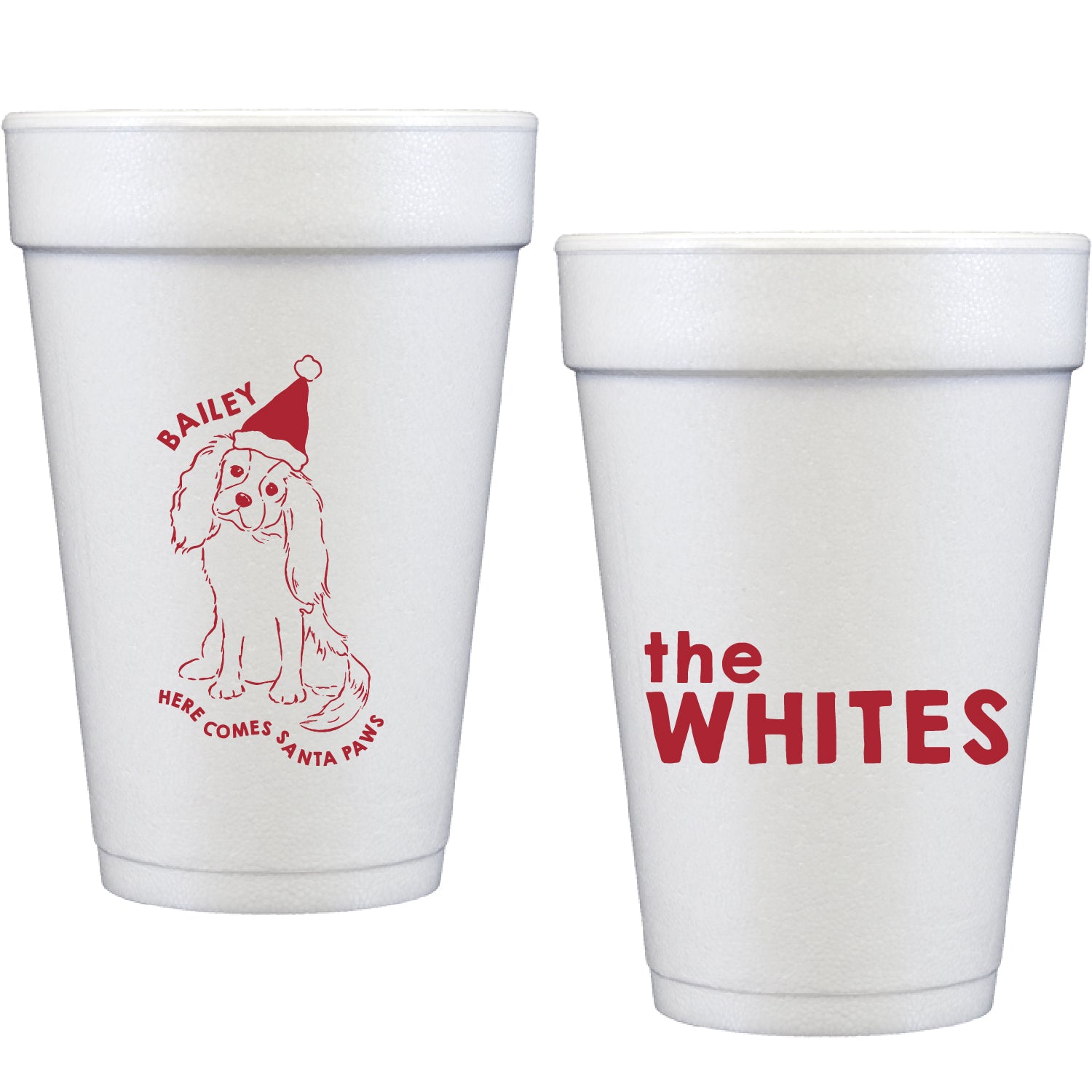 santa paws | styrofoam cups