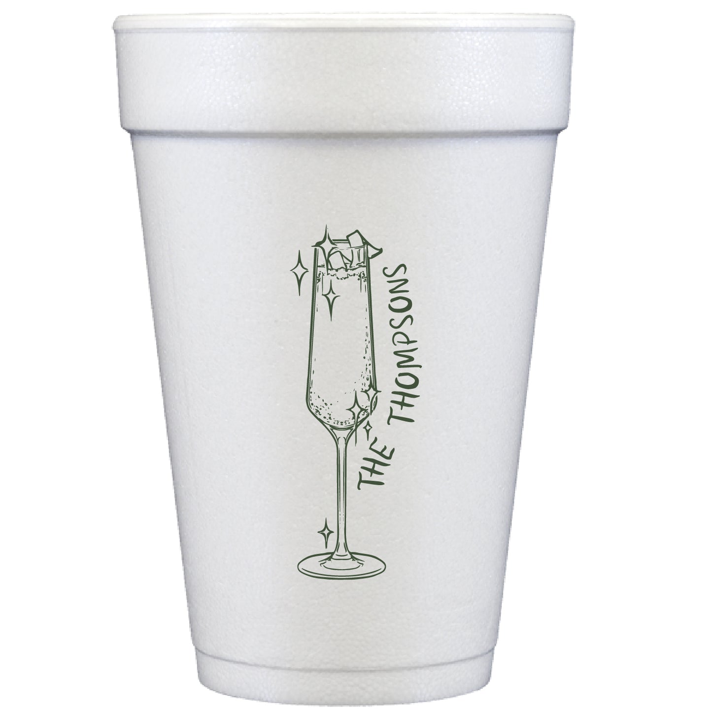 sparkly champs | styrofoam cups