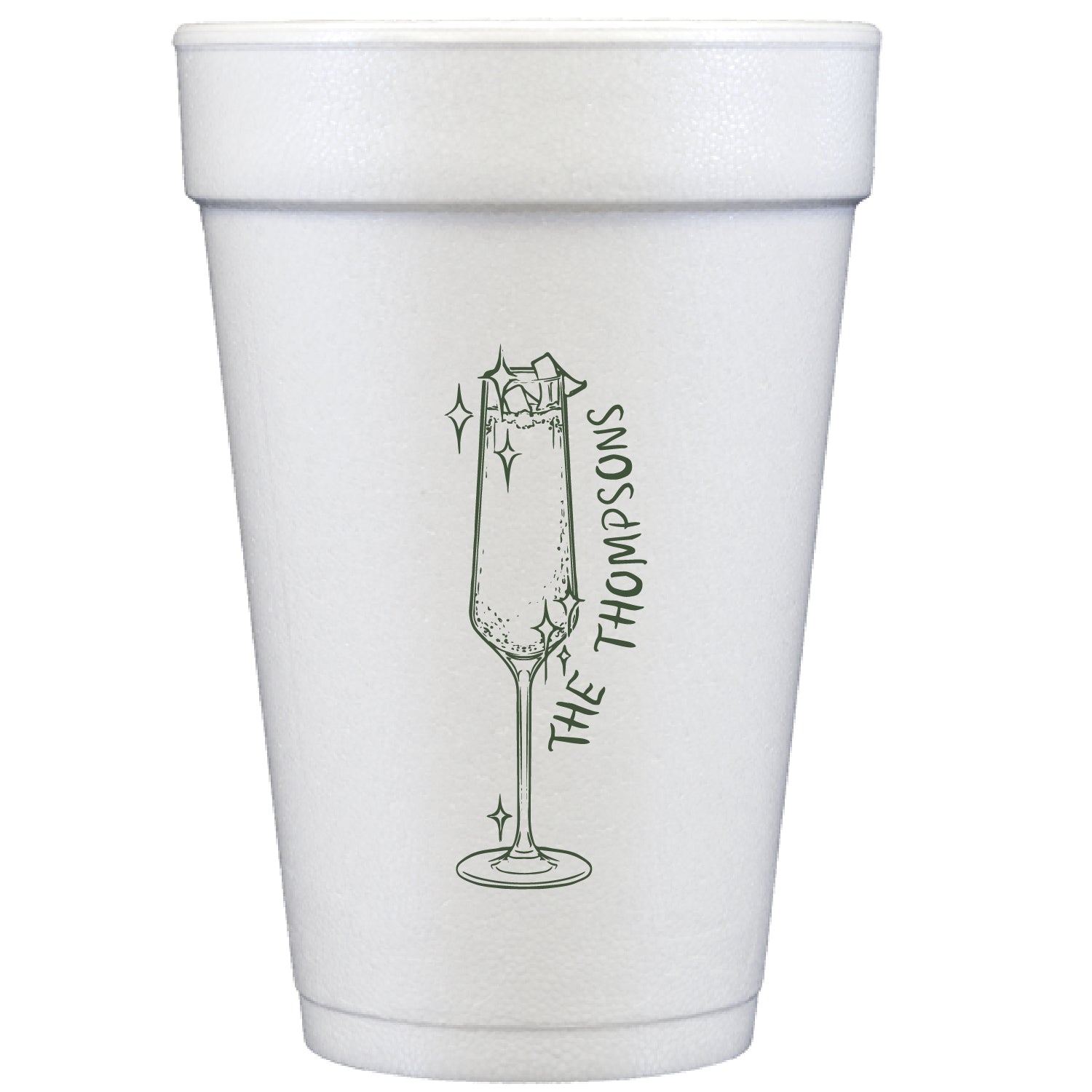sparkly champs | styrofoam cups