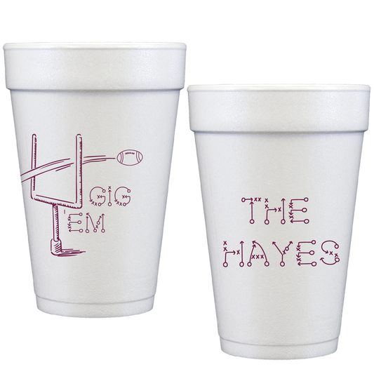 tailgate | gig 'em | styrofoam cup