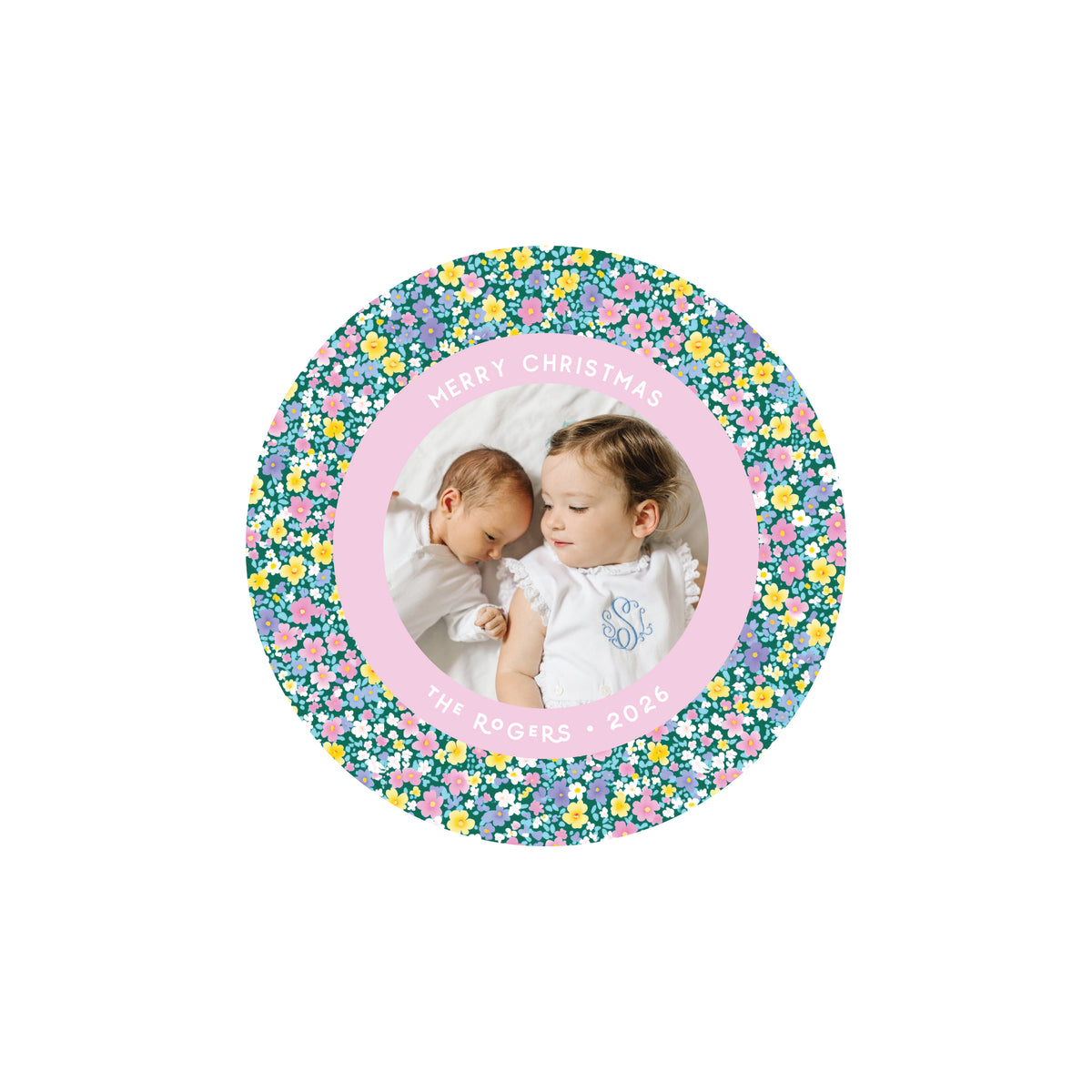 petite floral 1 | holiday card | flat print | die-cut shape