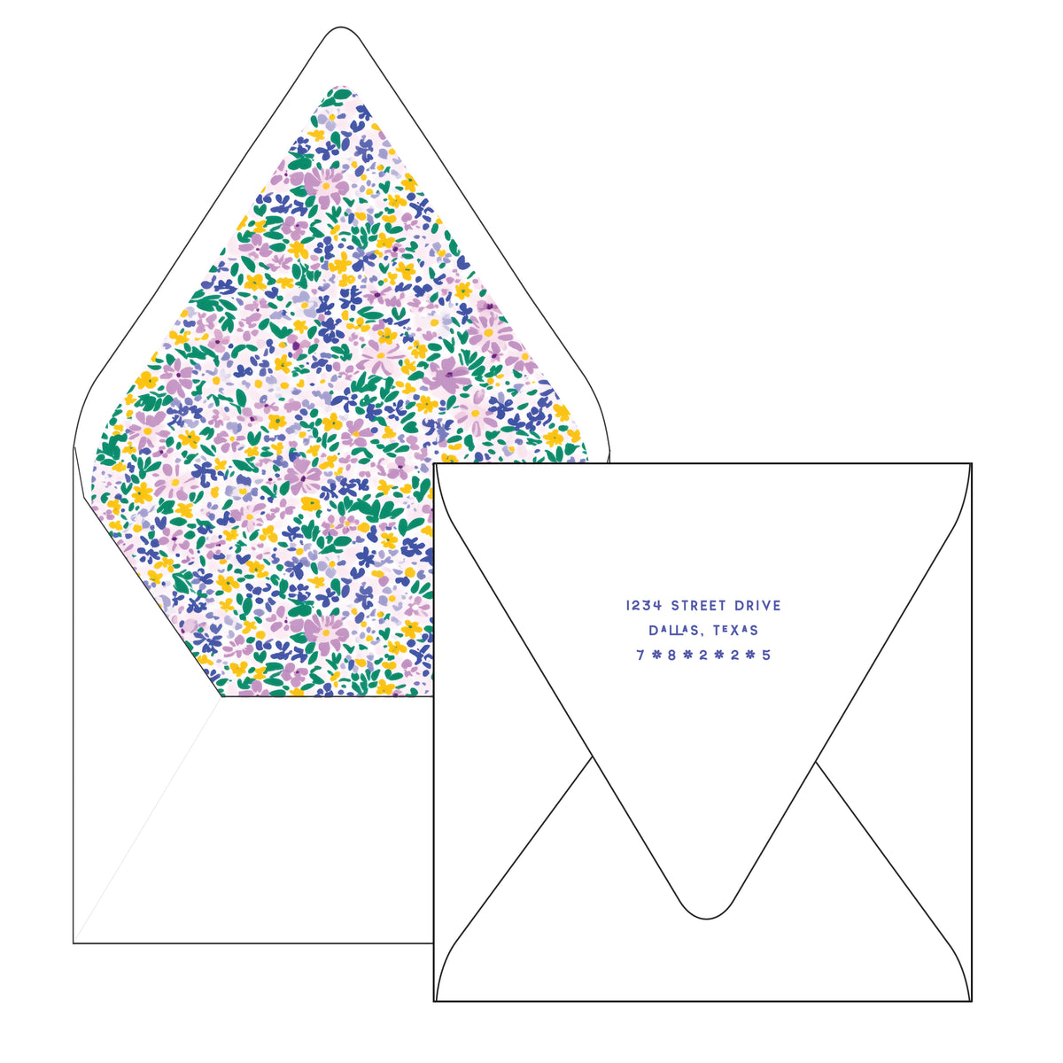 petite floral 4 | holiday card | flat print | die-cut shape
