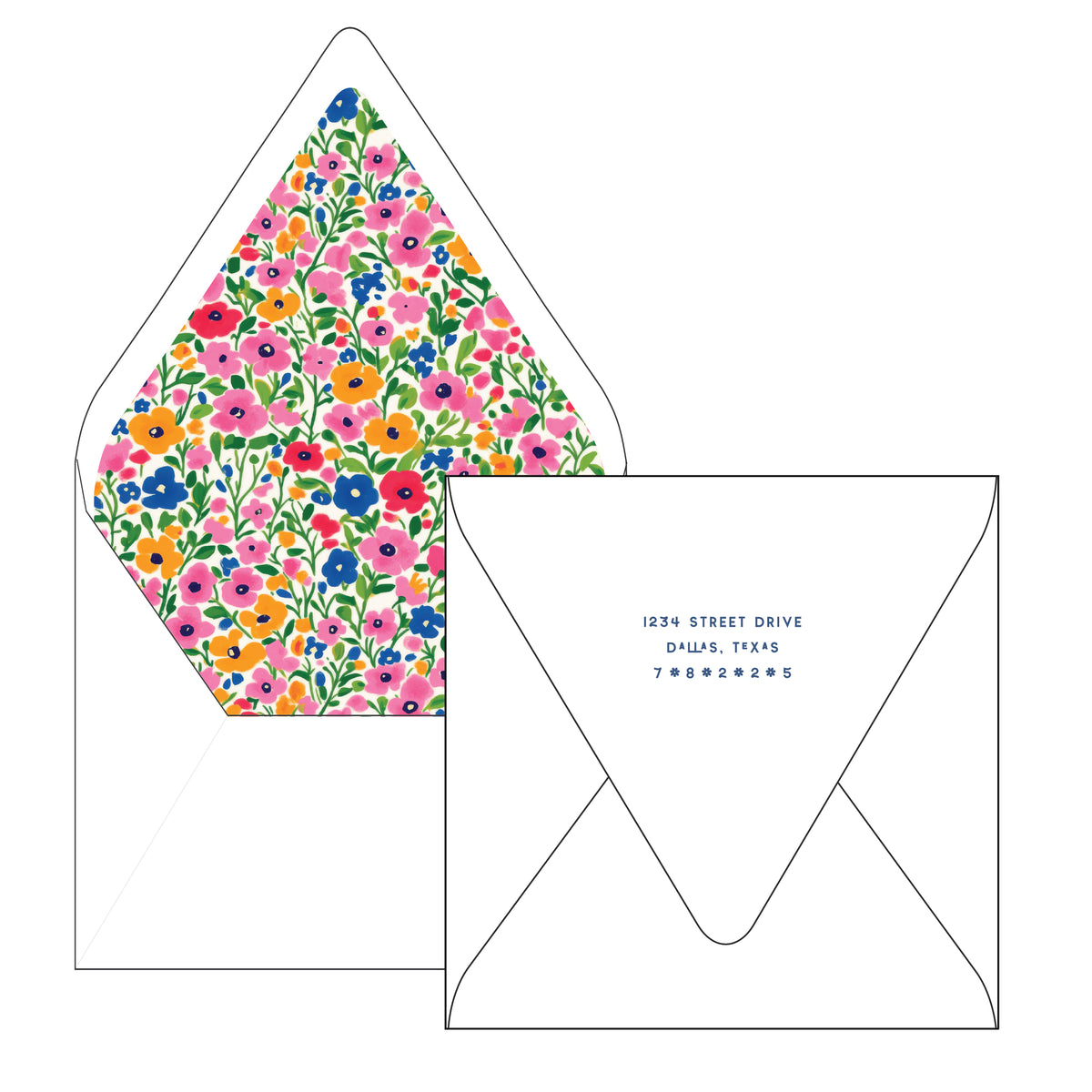 petite floral 3 | holiday card | flat print | die-cut shape