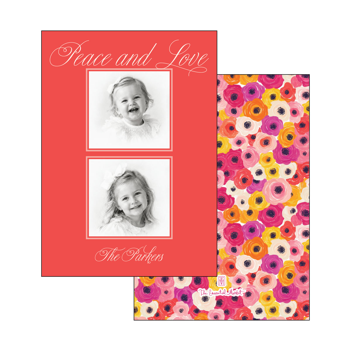 poppy bloom | holiday card | flat print | die-cut shape