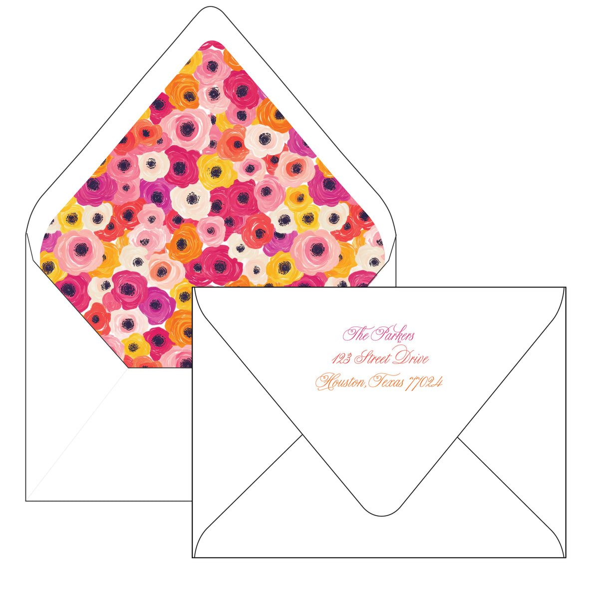 poppy bloom | holiday card | flat print | die-cut shape