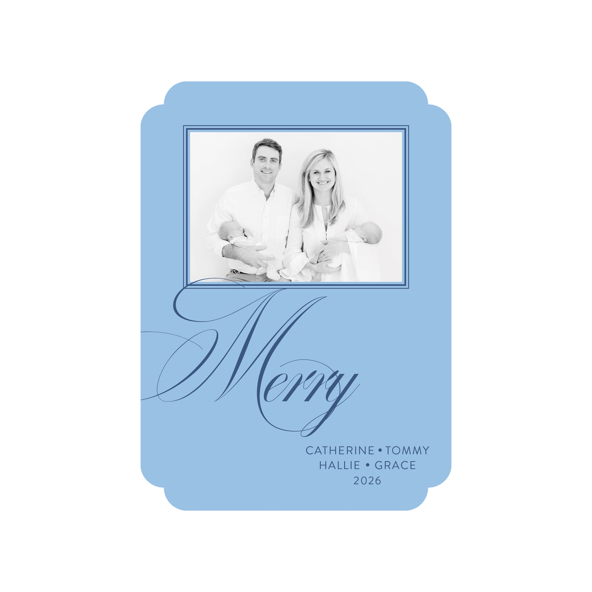 merry marble 4 | holiday card | flat print | die-cut shape