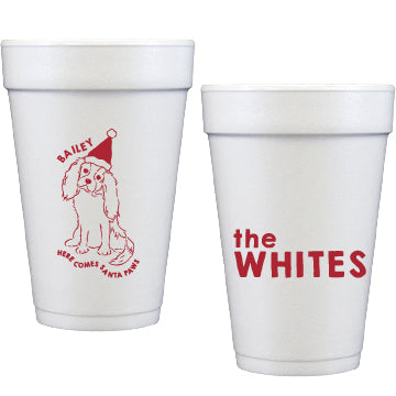 santa paws | styrofoam cups