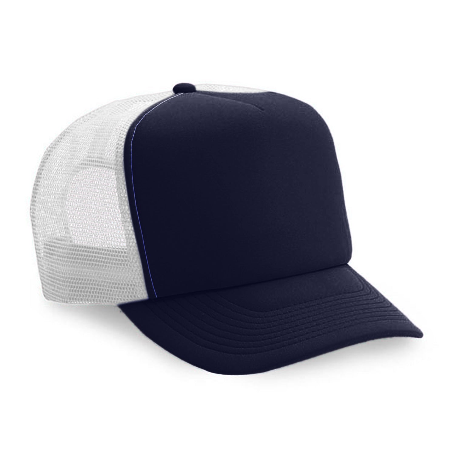 Bright Leaf Hats: Dark Blue / Gray Mesh Snapback
