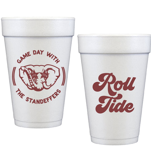 Alabama Game Day  Personalized Styrofoam Cup