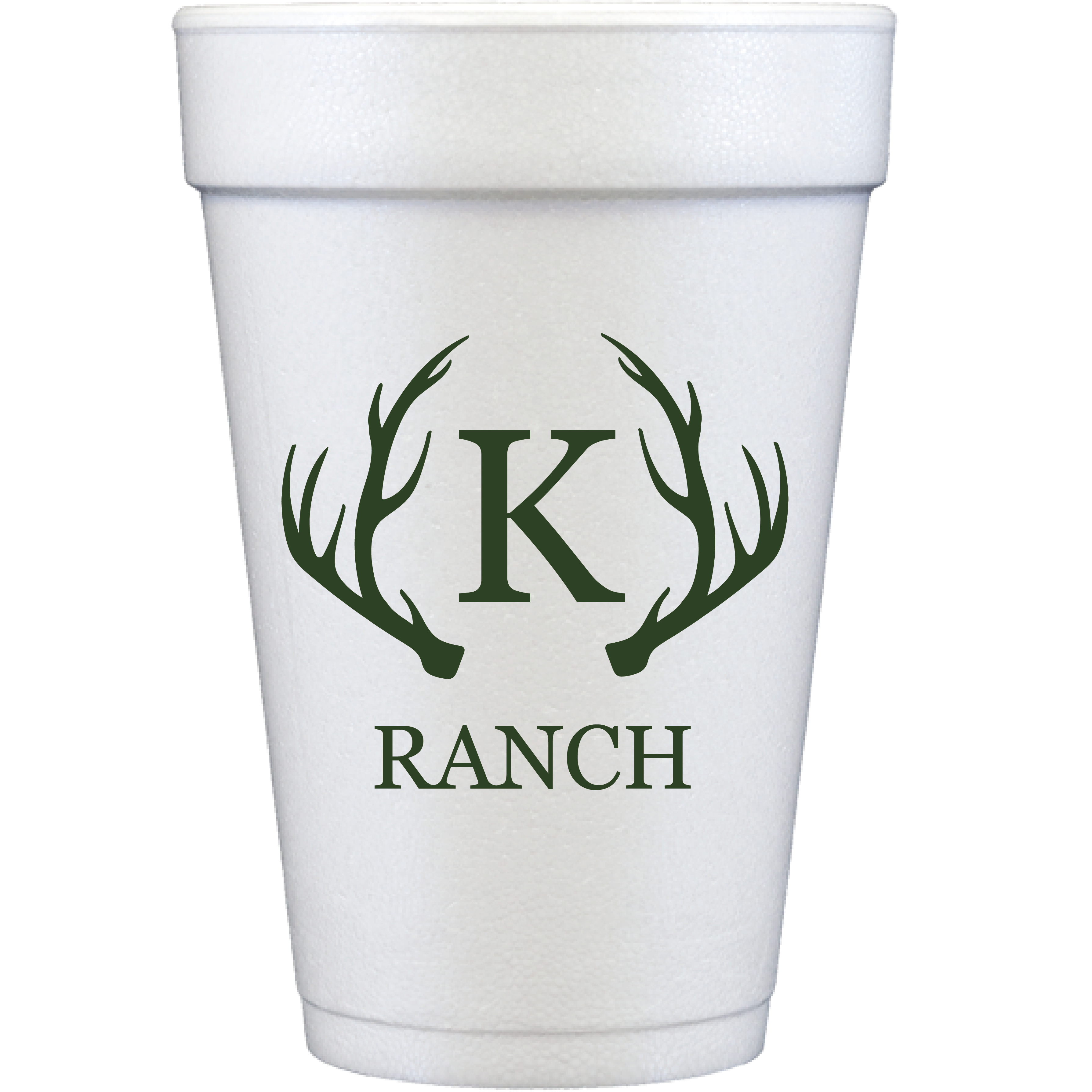 personalized antler monogram | styrofoam cup