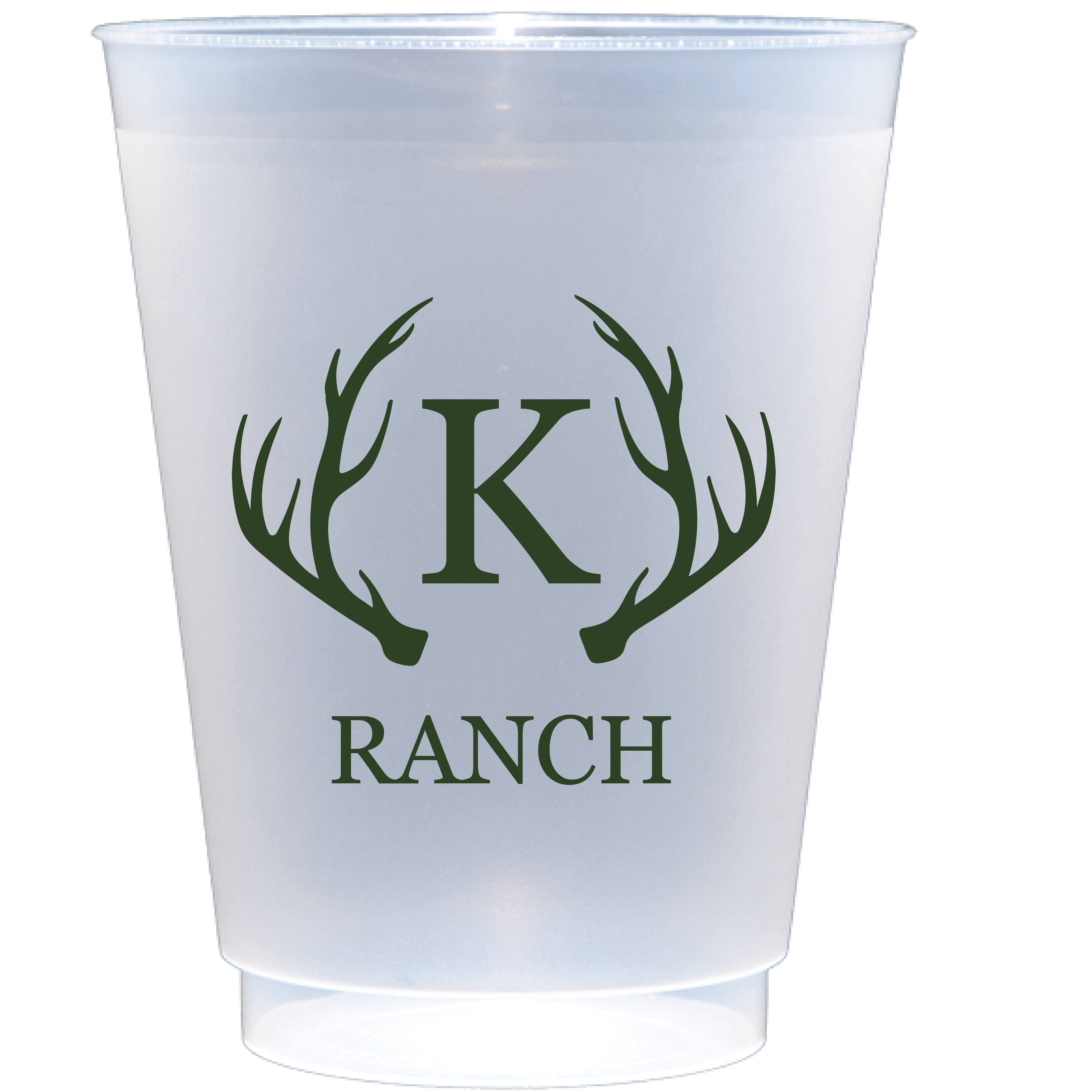 Personalized antler initial | Frosted Flex Cup