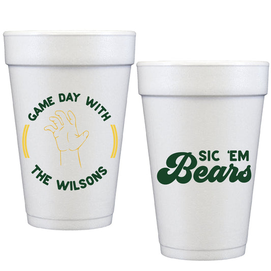 Baylor Game Day  Personalized Styrofoam Cup