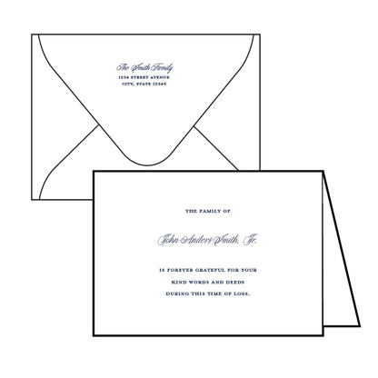 folded note | condolence card| thermography