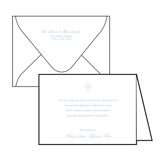 folded note | condolence card | thermography