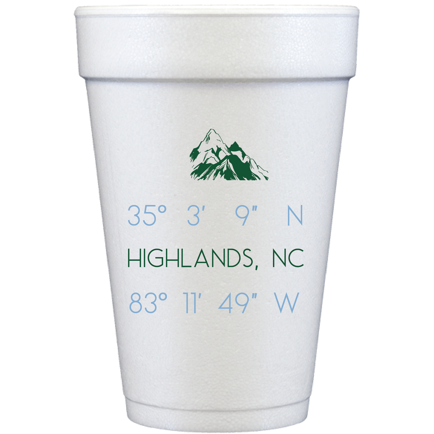 coordinates | styrofoam cups