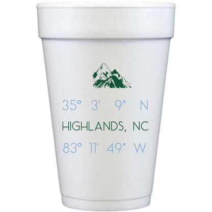 coordinates | styrofoam cups