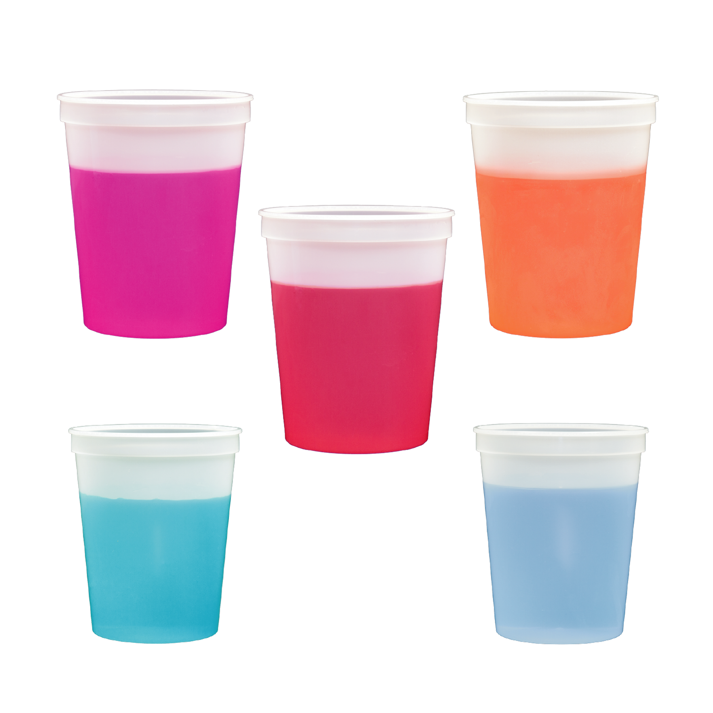 *color-changing stadium cups, 1-color printing