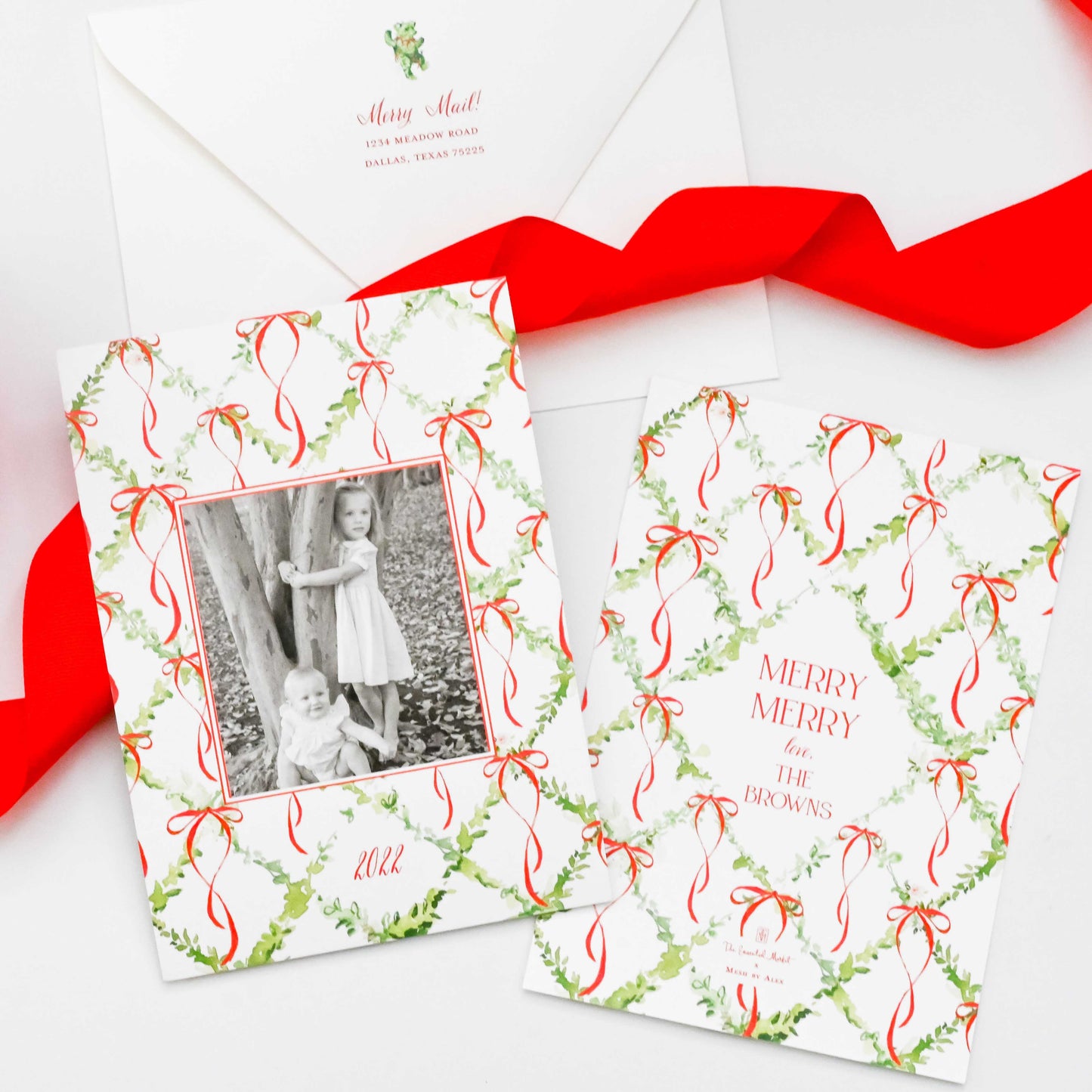 merry merry bows | holiday card | mesh by alex